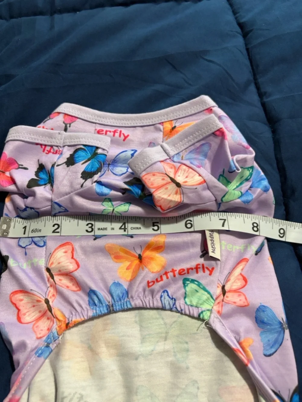 Dog Pajamas Spring Summer Purple with butterflies